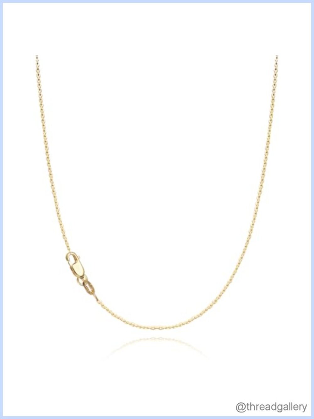 18K Gold Plated 925 Sterling Silver 1.1mm Thin Dainty Cable Chain Necklace for